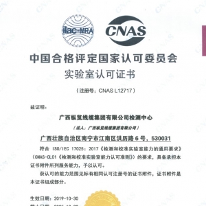 喜報(bào) | 縱覽線纜集團(tuán)獲CNAS“國際通行證”