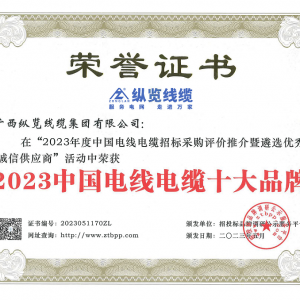 喜報！縱覽線纜集團榮獲“2023中國電線電纜十大品牌”等多個獎項